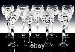 Williamsburg Crystal 7 RIEKES CRISA WINE HOCK GOBLETS GLASSES Set of 9