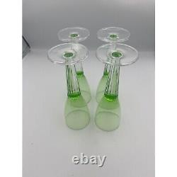 Wine Crystal Glass Lumina by Sasaki Rare Beauties 8in Green/Clear