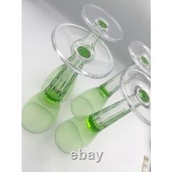 Wine Crystal Glass Lumina by Sasaki Rare Beauties 8in Green/Clear