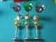 Wine Glasses 6 Silver Plated Stems Colored Glass Goblets Chalice