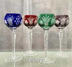 Wine Glasses Colored Bohemian Styled Crystal Clear Industry Hungary +Decanter