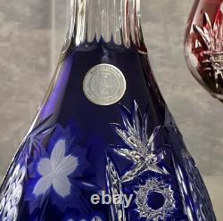 Wine Glasses Colored Bohemian Styled Crystal Clear Industry Hungary +Decanter