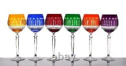 Wine Glasses Lead Glass Colourful 6 Piece Crystal Red Polished, 372Ka