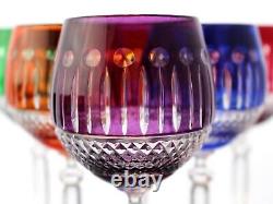 Wine Glasses Lead Glass Colourful 6 Piece Crystal Red Polished, 372Ka
