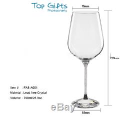 Wine Glasses Made With Swarovski Crystals Red White Wine Wedding Present 465 ML