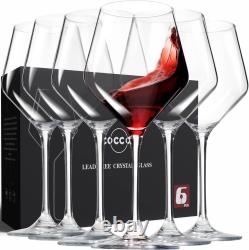 Wine Glasses, White Red Wine Glasses Set of 6, Lead-Free Premium Crystal Clear Gla