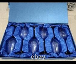 Wine Glasses With Crystals In Stem. Set Of 6 Pc. Come In Blue Gift Box