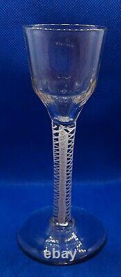 Wine glass, 18th century glass, double series twist, 1755-1780