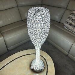 Wine glass shaped faux diamond crystal stainless steel LED lamp 3 modes