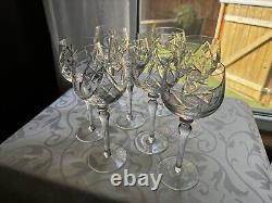 Wow Set Of 8 Ajka Csopak Crystal 7 5/8 Wine Glasses