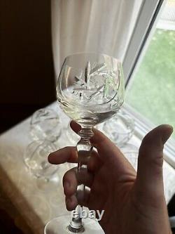 Wow Set Of 8 Ajka Csopak Crystal 7 5/8 Wine Glasses