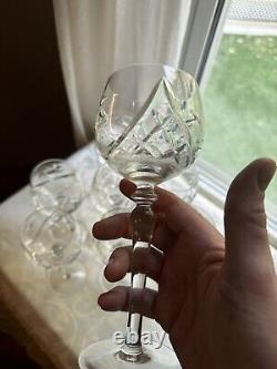 Wow Set Of 8 Ajka Csopak Crystal 7 5/8 Wine Glasses